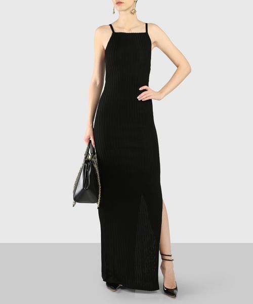 Side-slit maxi dress in black | Premium 