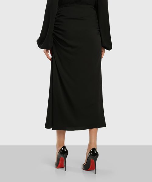 ruched detail midi skirt
