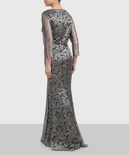 Lace maxi dress in grey | Premium Outlet