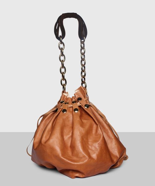brown ruched bag