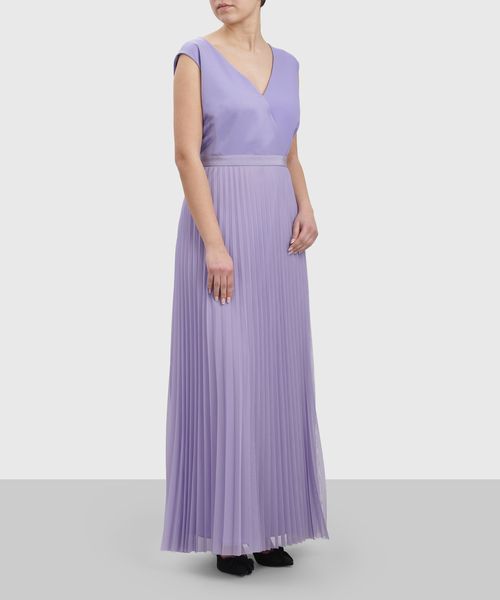 Pleated maxi dress in purple | Premium 