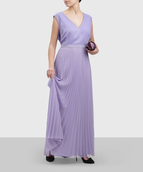 Pleated maxi dress in purple | Premium 
