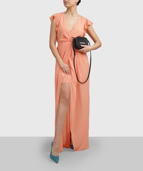 Side-slit maxi dress in orange 
