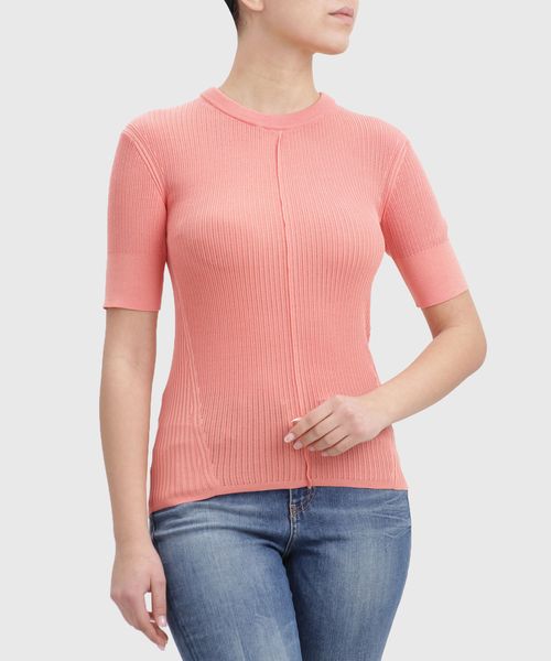 Short sleeve jumper in pink | Premium 