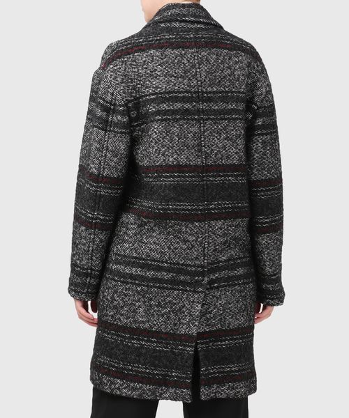 Striped coat in grey | Premium Outlet