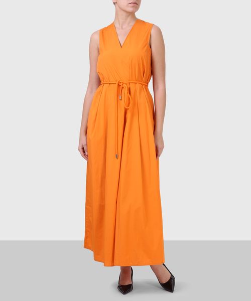 Belt detail maxi dress in orange 
